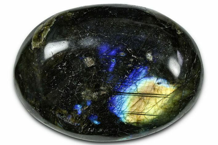 Flashy, Polished Labradorite Palm Stone - Madagascar #334269